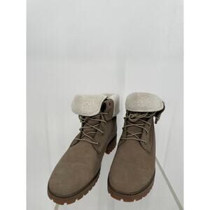 Timberland Womens Jayne Fold Down Leather Boots US 11 Brown Waterproof A1SGB